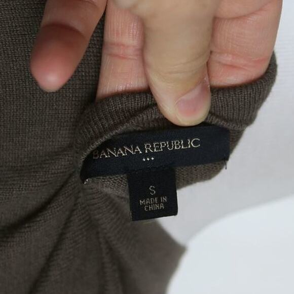 Banana Republic Brown Taupe Ruffle Long Sleeve Hook and Eye Cardigan Sweater S - Picture 4 of 4